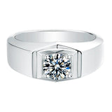 Oseew Mens Round Cut Moissanite Rings （(D Color VVS1 Clarity) mens moissanite ring gold Gold Moissanite Engagement Rings for Men