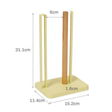Yamazaki Home Tosca One-Handed Tear Paper Towel Holder - Kitchen Storage Rack - Steel + Wood