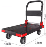Heavy Duty Folding Hand Truck Foldable Push Cart with Swivel Wheels Portable Flatbed Dolly for Office