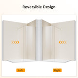 SUNNY SHOWER 32" W x 74" H Walk In Shower Door 5/16" Tempered Shower Glass Door Frameless Shower Glass Door with Support Bar, Chrome Finish