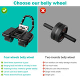 2025 New Automatic Rebound Ab Roller Wheel with Elbow Support & 4-Wheel Design - Core Exercise Equipment for Home Gym, Abdominal Workout Machine for Men/Women, Belly Fat Burner,Portable Fitness Roller Wheel (Blue)