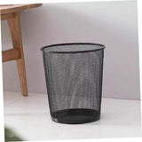 Parliky Black Iron Mesh Open-Frame Desk Trash Can for Office Use