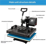Hot Foil Stamping Mmachine Combo Heat Press Machine 5/6/8 in 1 30 * 38CM Muntifunctional Sublimation Printer Transfer Mug Hat Plate T-Shirt(5 in 1)