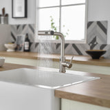 CENOSA Touchless Kitchen Faucet Motion Sensor Hands Free Single Handle Kitchen Sink Faucet with Pull Down Sprayer Brusshed Nickel