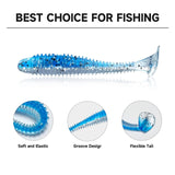 Soft Fishing Lures(96 Pcs), 2.7" Paddle Tail Swimbaits Soft Plastic Lures, Unique Vibrating Swim Action for Trout Crappie Walleye Sea Bass(96 Pcs, 8 Colors)