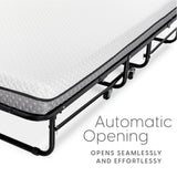 Milliard Deluxe Diplomat Folding Bed with Mattress for Adults, Twin Size, Portable Foldable Bed with Luxurious Memory Foam Mattress & Super Strong Frame, 75” x 38", Fold Up, Roll Away, & Hideaway