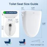 Smart Bidet Toilet Seat with Remote, Adjustable Heated Seat&Air Dryer, Endless Instant Warm Water, Multiple Spray Modes, Stainless Steel Nozzle, Soft Close, Deodorizer, 3D Curved, Elongated(NKH3101)