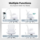 Office Chair,Ergonomic Mesh Desk Chair with Adjustable Lumbar Support,Computer Chair with Flip-up Armrests,