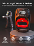 Grip Strength Tester Trainer - Electronic Hand Dynamometer of 400lbs/180kg & Grip strengthener with Adjustable Resistance for Sport