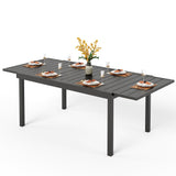 PHI VILLA Outdoor Expandable Table for 6-8, Large Metal Dining Table