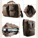 Eather Messenger Bag for Men Full Grain Leather Laptop Briefcase