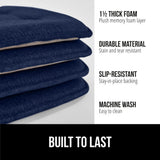 GORILLA GRIP Slip Resistant Tufted Chair Cushions, No Ties Required, Set of 6 Memory Foam Pads for Dining Room, Kitchen Table