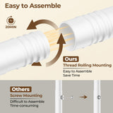 HYSEYY Double Rods Clothes Rack, Rolling Clothing Rack for Hanging Clothes Portable Wardrobe Rack, Metal Garment Rack Sturdy Coat Rack for Bedroom Laundry Living Room, White