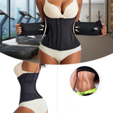MISTHIN Waist Cincher Shaperwear for Womem Full Body Women Double Belt Wrap Corset Trainer Tummy Control Shaper (Black, Large)