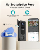 ZUMIMALL 2K Wireless Doorbell Camera No Subscription, Battery Powered
