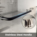 Shower Doors Glass Sliding,Semi-Frameless,1/4" Inch Sgcc Tempered Glass,Stainless Steel Pull Handle,Tempered Glass,Easy to Clean,Matte Black (Matte Black, 60" W x 72" H)