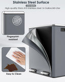 Dual Trash Can, Stainless Steel Kitchen Garbage Can, Double Compartment Classified Rubbish Bin