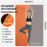 Hatha Yoga Large TPE Yoga Mat 6'x4'x1/2" Extra Thick Non-Slip Exercise Mat - for Yoga Pilates & Home Gym Workouts(Orange) Hatha yoga
