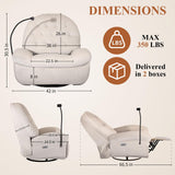 Oversized Swivel Rocker Recliner, Power Glider Recliner Chair for Adults, Zero Gravity Recliner, with Adjustable Headrest and Footrest, 270° Electric Nursery Rocking Chairs for Living Room Bedroom