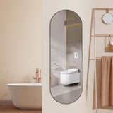 ZHUNFA Arched Full Length Mirror Black, 65''x 22'' Oval Body with Metal Frame, Large Hanging Top for Bedroom, Living Room, Entryway, Bathroom 65x22 inch
