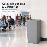 Getzi 5 Pack Gray 50 Gallon Square Commercial Trash Can, Heavy Duty Resin Waste Bin