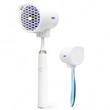 RILIZER UV Toothbrush Sanitizer Holder with Fan Drying, Wall Mounted UV Light Toothbrush Sterilizer, USB Rechargeable, Universal Fit for Electric & Manual Toothbrushes