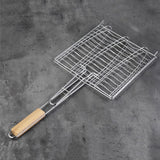 BBQ Barbecue Net Roast Fish Duck Meat Clip Grilled Fish Net Grilled Hamburger Net Tool Stainless Steel Grilling Iron Basket ()