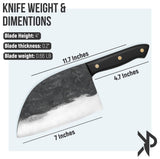 Kitchen perfection Handmade Meat Cleaver Knife for Meat Cutting - Professional 7" Serbian Chef Knife - Made of High Carbon Steel - Hand Sharpen Butcher Knife with Canvas Sheath, Unique Gifts for Men