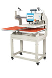 Heat Press Machine Auto Sliding & Up-Open, Industrial Heat Transfer Double Station Automatic Press with Infrared Positioning for T-Shirt