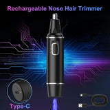 AREYZIN Nose Hair Trimmer for Men,Rechargeable Ear and Nose Trimmer,2026 Professional 2 in 1 Painless Eyebrow & Facial Hair Trimmer with IPX7 Waterproof Dual Edge Blades (Black)