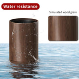 LEASYLIFE 8L/2.1GAL Dark Brown Metal Trash Can,Walnut Trash Bin