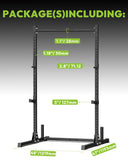 HANDBODE Squat Rack, 7ft Barbell, Weight Bench, Weight Plates Set 370 lb, Home Gym Equipment, Silver