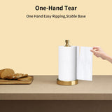 YUMORE Paper Towel Holder Countertop, Paper Towel Holder with Weighted Base Non Slip, Standing Paper Towel Roll Holder for Kitchen Bathroom, Stainles Steel (Gold)