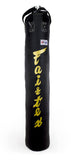 Fairtex HB6 6 Ft. Banana Bag Punching Bag for Muay Thai, Boxing, Kickboxing, MMA (HB6 Black/Gold Unfilled) - 14.17" W x 70.87" H