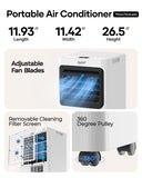 Portable Air Conditioners 12000 BTU 5-in-1 Smart WiFi APP Control, Cooling Dehumidifier Fan Sleep Mode, Window Kit, No Professional Installation, For Garage & Rooms Up to 600 Sq. Ft.