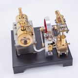 Steam Engine Model with Boiler DIY Kit, SE-01 Full Metal Beam Engine Steam Engine Model Kit that Works with Centrifugal Regulator (84PCS)