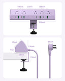 Jgstkcity Desk Clamp Power Strip USB C 45W,Surge Protector,Purple