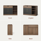 Home Office Storage Filing Cabinets w/ 2 Drawers & Adjustable Shelf, Hanging File Drawer Fits Letter, Legal, A4 for Living Room, Dining Room,