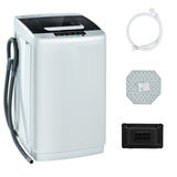 COSTWAY Portable Washing Machine, 2-in-1 Laundry Washer and Spin Combo with 10 Programs, 8.8lbs Capacity, Drain Pump and LED Display, Full Automatic Washer for Apartment, RVs, Dorm, Grey