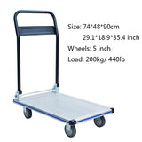 Push Cart Dolly Folding Platform Truck Aluminum Alloy Hand Cart with Wheels and Foldable Handle Push Trolley for Lage