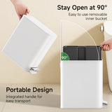 TIPGO Small Bathroom Trash Can with Lid Soft Close, Step Pedal, 1.3 Gallon / 5 Liter Stainless Steel Slim Garbage Can for Office, Diaper Waste Basket with Removable Inner Bucket (White)