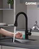 DAYONE Touchless Bronze Kitchen Sink Faucet with Pull Down Sprayer and Soap Dispenser, Oil Rubbed Brown 3 Modes Motion Sensor Hands-Free Single Handle Touch Faucet for Kitchen Sink High Arc