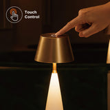 CORDIVA Cordless Table Lamp, Brass Rechargeable Dimmable LED Desk Lamp