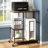 hezhuhe2258 Pc Stand 3-Tier PC Tower Stand CPU Holder Cart, Mobile Printer Table with Wheels, Multifunctional Storage Shelf for Home Office Kitchen