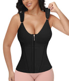 Figninget Waist Trainer Corset for Women Tummy Control Sport Workout Body Shaper Underbust Corset with Steel Boned Black L