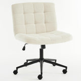 Furnimart Swivel Criss Cross Legged Chair with Wheels for Home Office