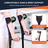 EldHilfe Folding Forearm Crutche for Adults - 10-Level Adjustable Telescopic, Lightweight Aluminum and TPR, Fits 55.1-74.8in Height, 0.97lbs Mobility Aid (Black)-1PC