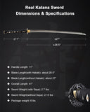 1045 White Dancing Crane Katana for Display & Collection, Full Tang Sword