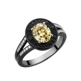 Oseew 2027 Birthstone Custom Graduation Ring for Women College (Black Gold)