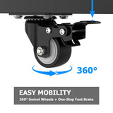 Podium Stand with Wheels, 50.4"Heavy-Duty Mobile Metal Lectern with Storage Cabinets